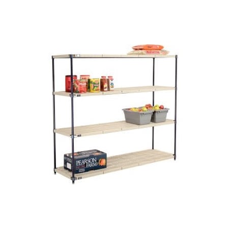 Global Equipment Nexel   , Nexelite reg  , 4 Tier, Vented Plastic Mat Shelving Unit, 72"W x 21"D x 63"H PM21726N